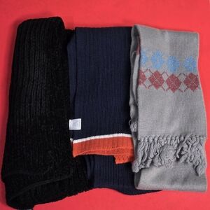 Stylish Black, Navy, and Gray Scarves Set